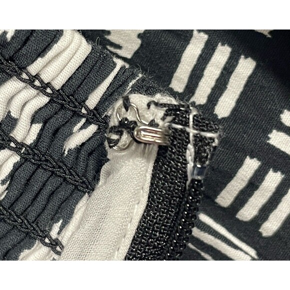 NWT Sundance Blakely Maxi Skirt Black White Geometric Pockets Back Zip Cotton XS - Picture 10 of 12